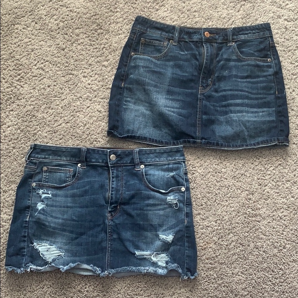 2 American eagle jean skirts!